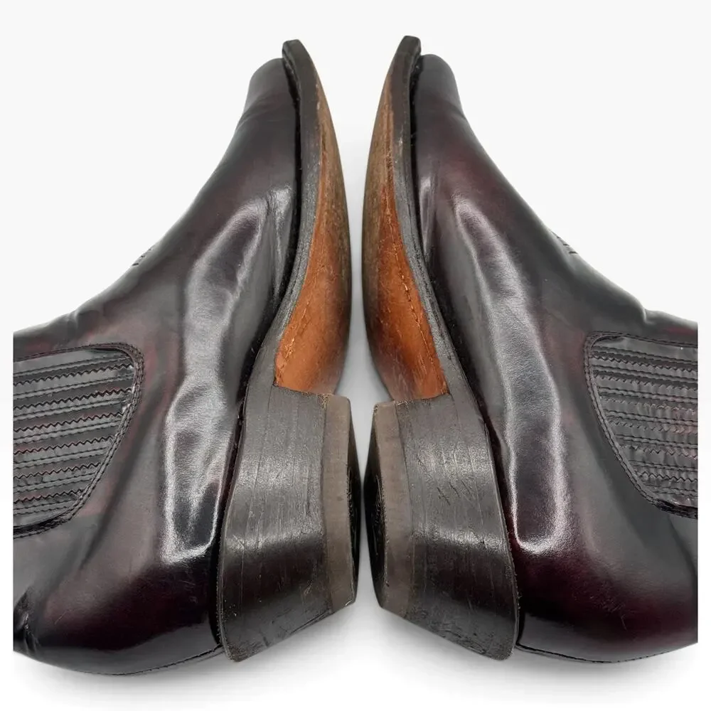 Botines Zebra Mens 9 Burgundy Oxblood Leather Western Chelsea Boots Mexico 28